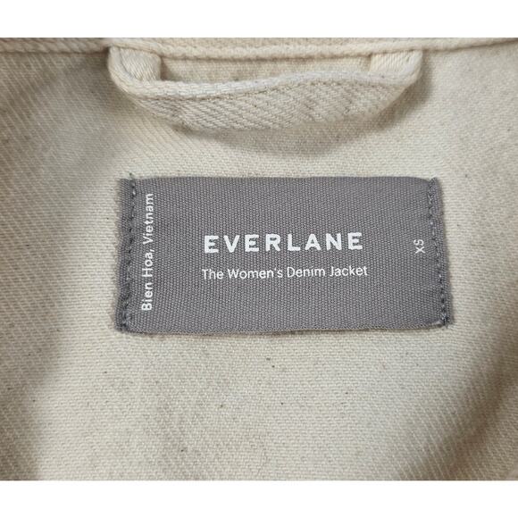 Everlane The denim jean jacket ivory XS casual EUC button up white neutral - Picture 6 of 8
